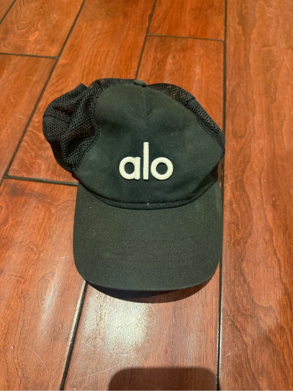 ALO Yoga Black Cap with White Logo